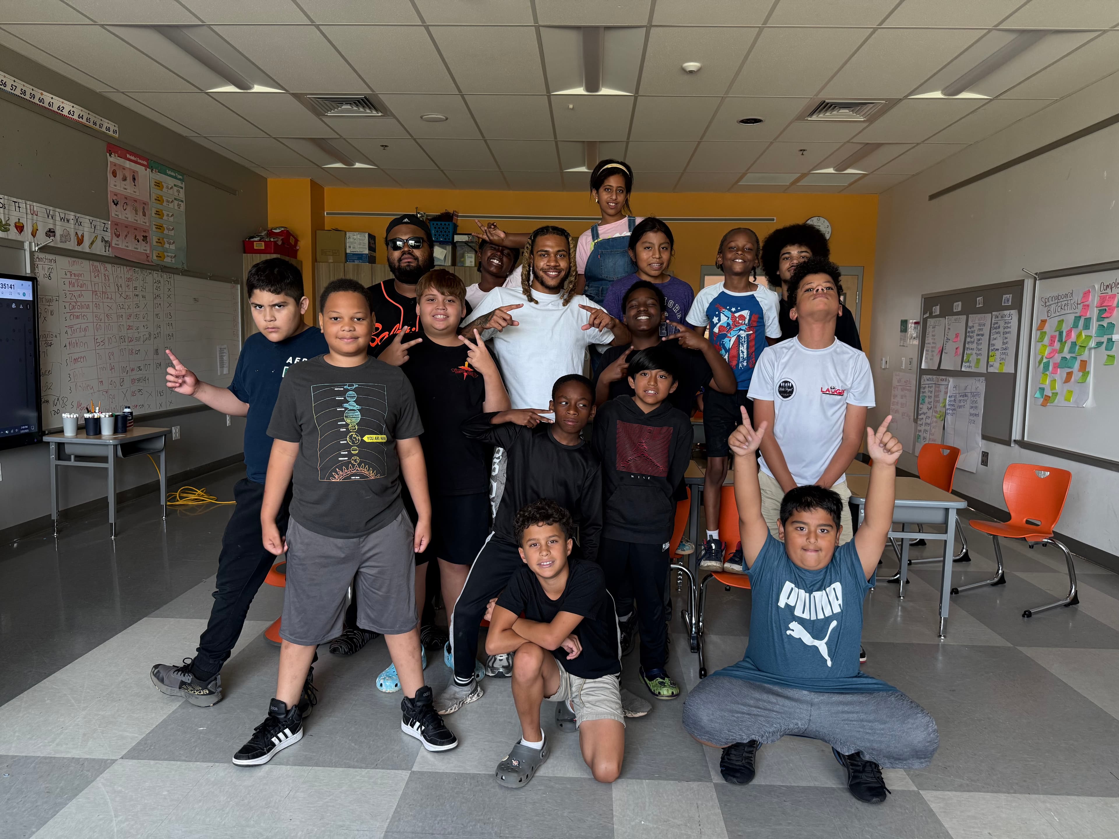 H2M School Tour — students and instructors gathered in the classroom during a youth music education session